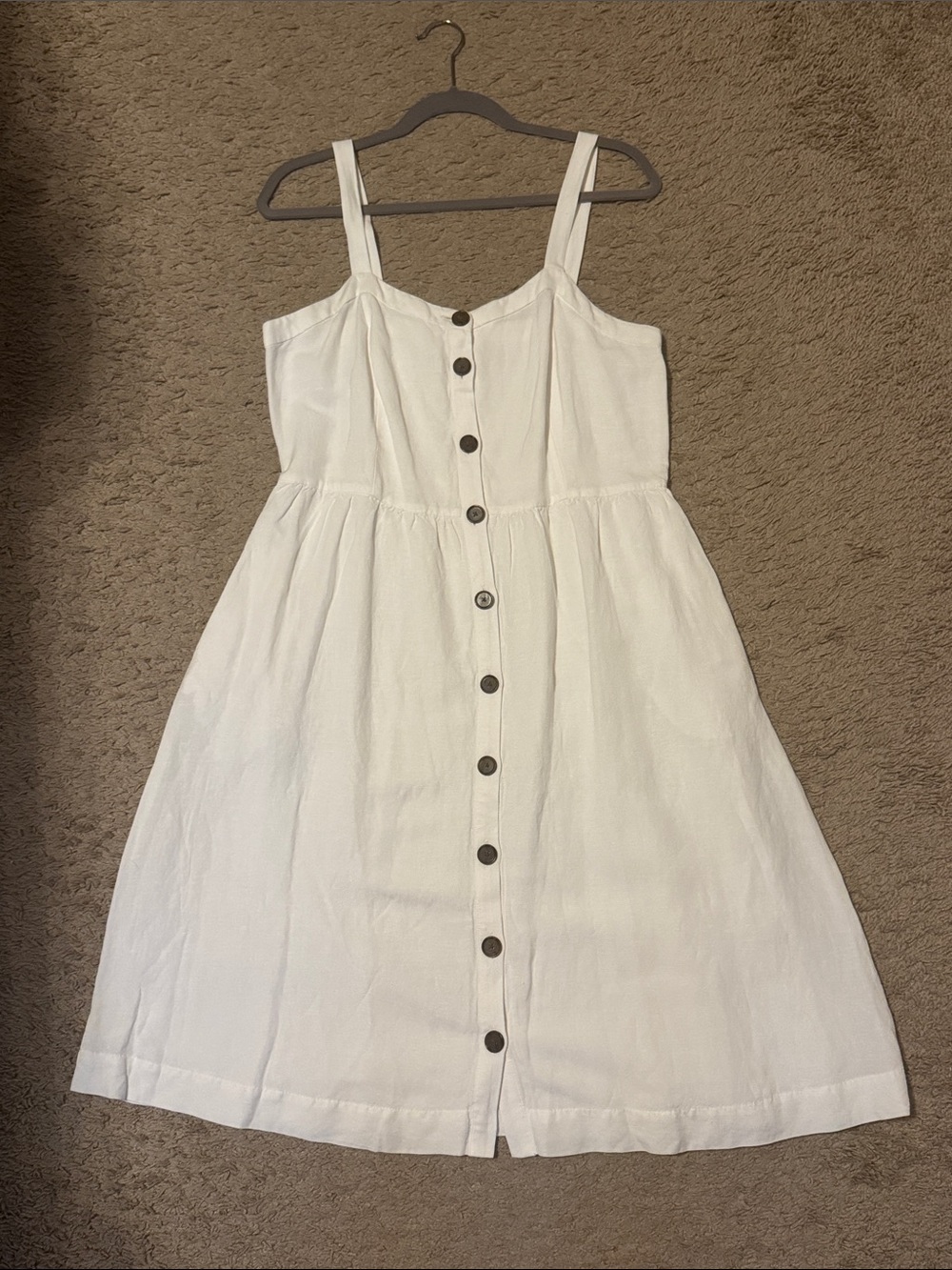 LOFT White Button-Front Sundress